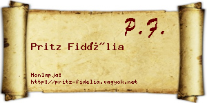 Pritz Fidélia névjegykártya
